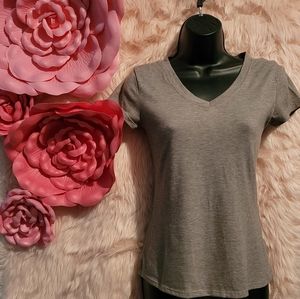 Grey V-neck t-shirt